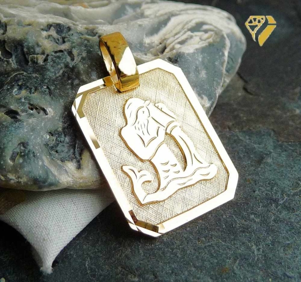 Anhänger Sternzeichen eckig 15x19mm Wassermann 8Kt 333 GOLD