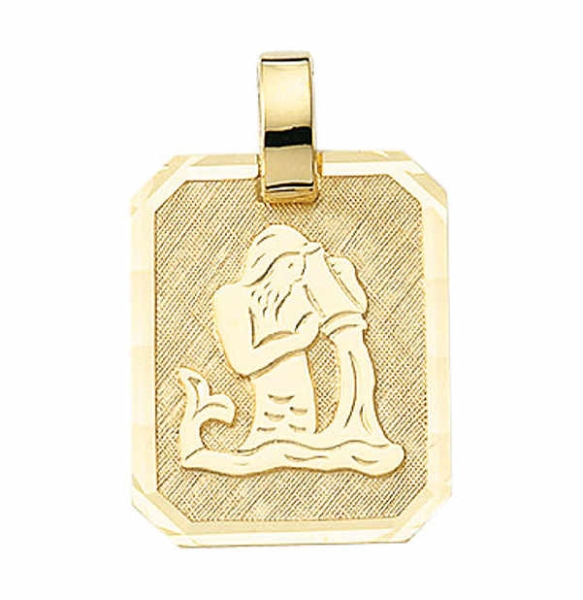 Anhänger Sternzeichen eckig 15x19mm Wassermann 8Kt 333 GOLD