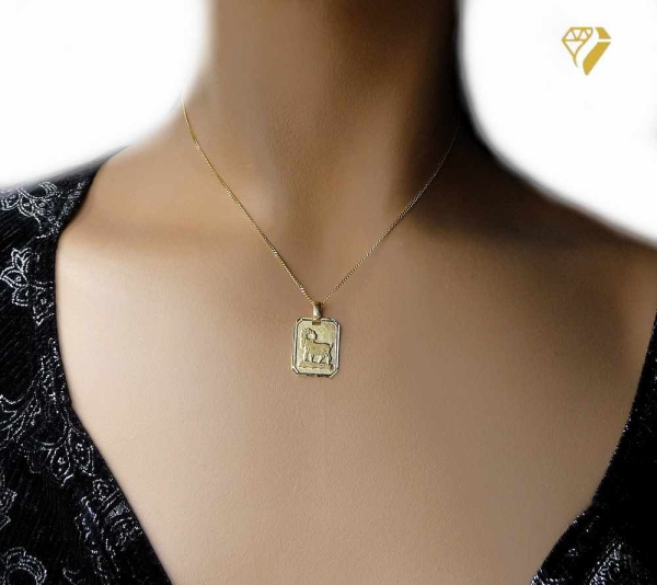Anhänger Sternzeichen Widder eckig 15x19mm 8Kt 333 GOLD