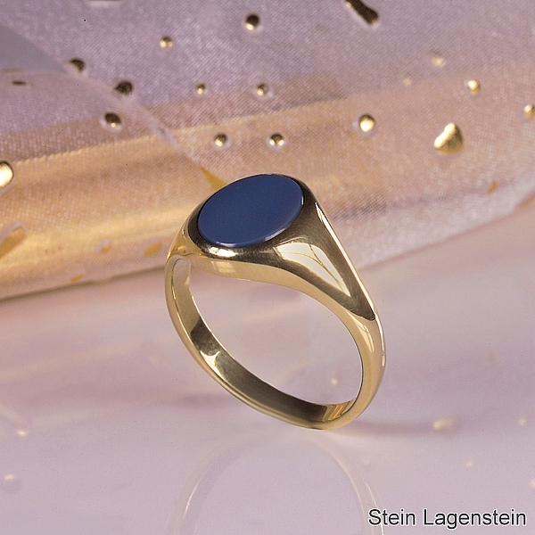 Siegelring ovale Platte Lagenstein 10,5x9mm 750 Gold