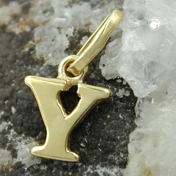 Anhänger 8x6mm Buchstabe Y glänzend 9Kt GOLD