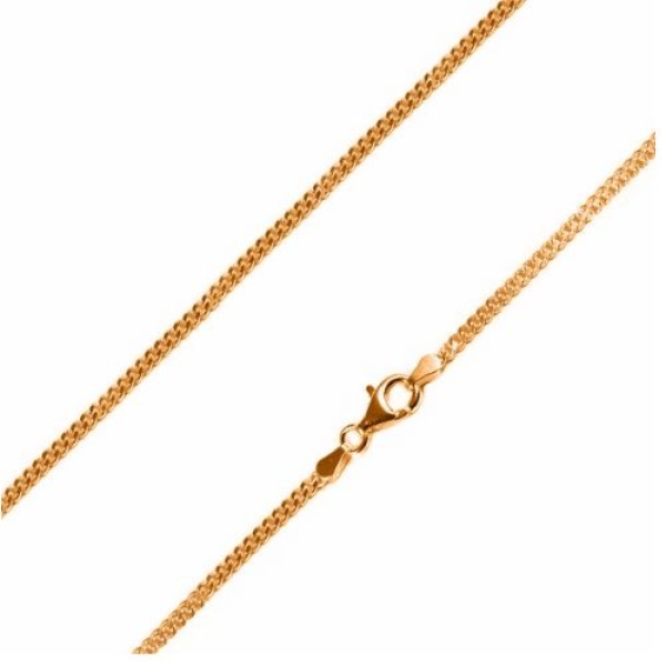 Kette Panzer 1,4mm rose vergoldet Silber 925 50cm