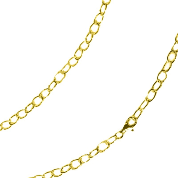 Kette Collier Anker oval rund 5,5mm Silber 925, vergoldet, rosé vergoldet 50cm