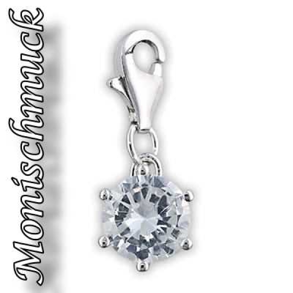 Anhänger Charm 925 Silber Zirkonia Crystal