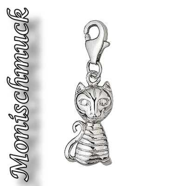 Einhänger Charm 925/- Silber Katze