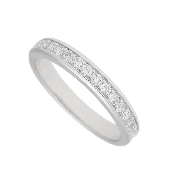 Ring Memoire 3,2mm Zirkonia 925 Silber Gr. 52