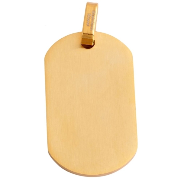 Anhänger Gravurplatte 38x22 mattiert vergoldet Edelstahl
