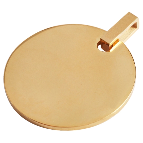Anhänger Gravurplatte rund 25mm vergoldet Edelstahl
