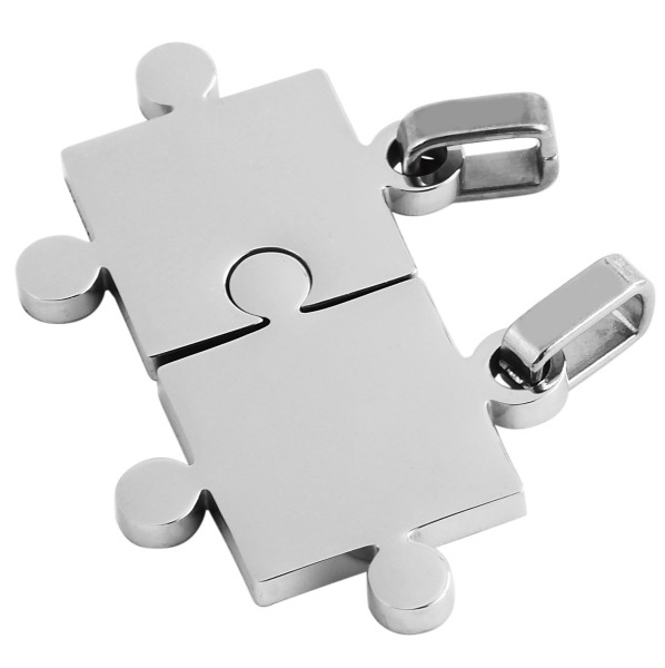 Anhänger Freundschaftsanhänger Puzzleteile Edelstahl