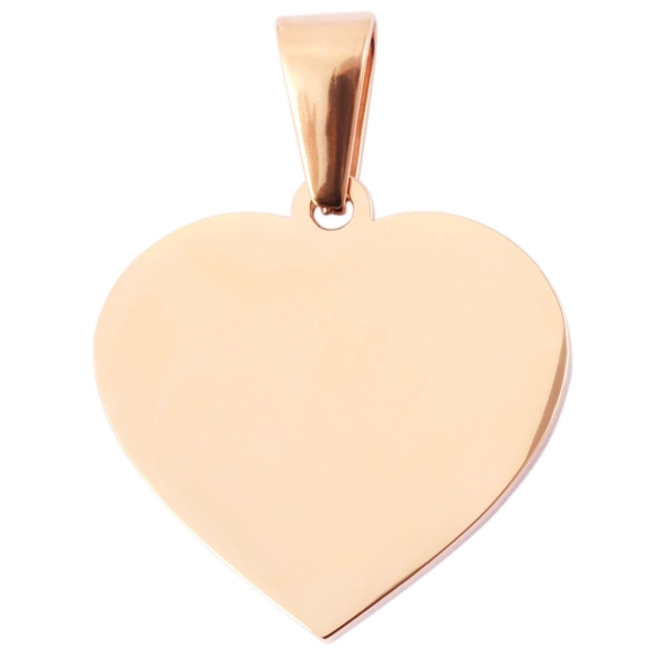Anhänger Gravurplatte Herz 25x25 poliert rosegold Edelstahl