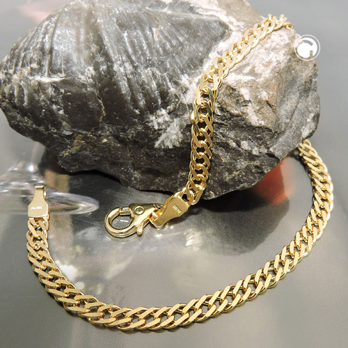 Armband 3,7mm Doppelpanzer 14Kt GOLD 19cm