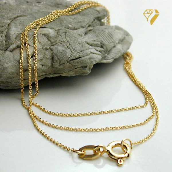 Kette Collier 0,7mm dünne Ankerkette 14Kt 585 GOLD 45cm