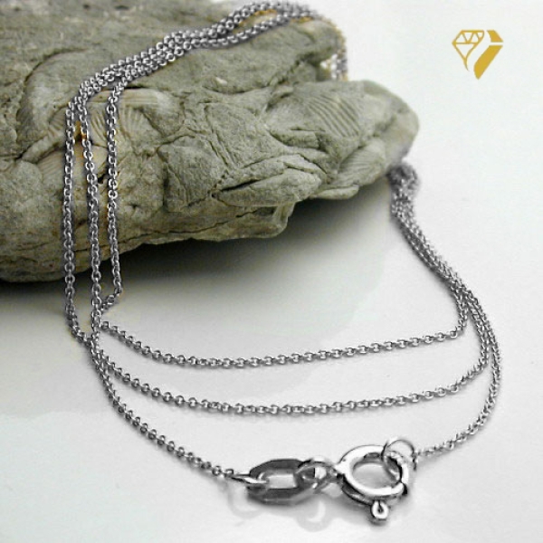 Kette Collier 0,7mm dünne Ankerkette 14Kt 585 WEISSGOLD 42cm