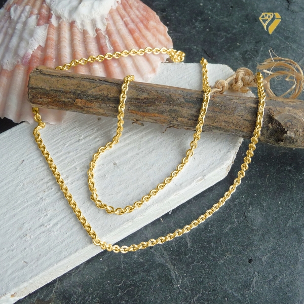 Collier Kette Anker rund 1,9mm 14Kt 585 GOLD 40cm