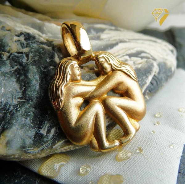 Anhänger Sternzeichen 17,6mm Zwillinge 14Kt 585 GOLD