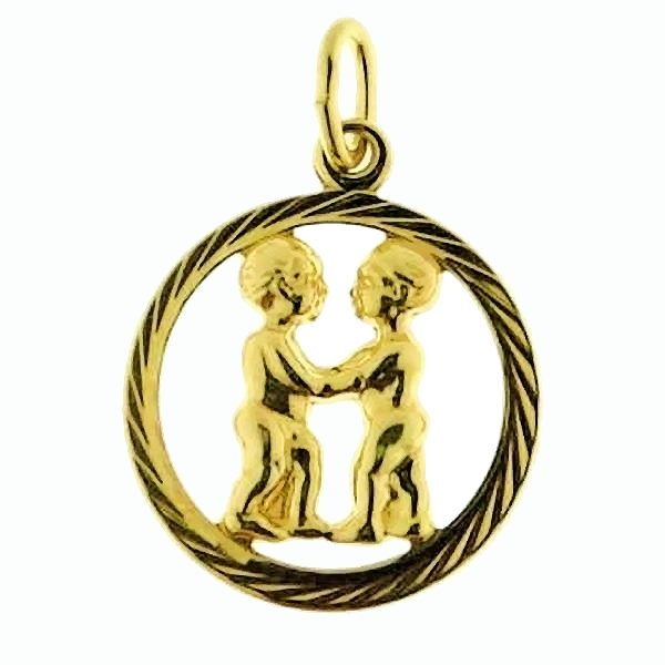 Anhänger Sternzeichen 18mm Zwillinge 14Kt 585 GOLD