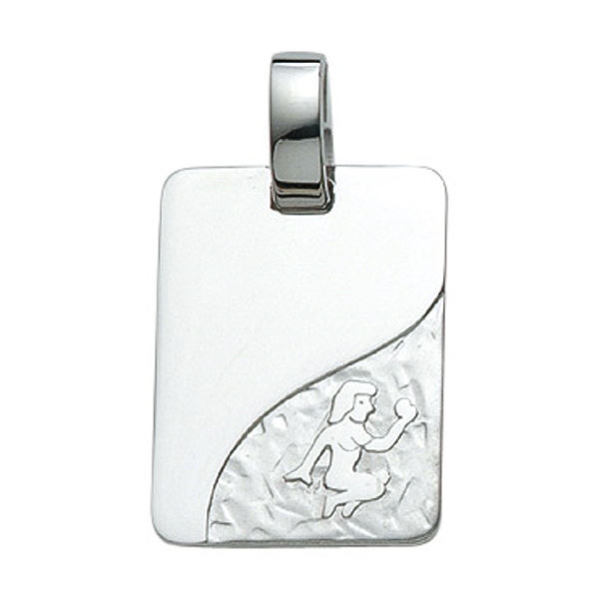 Anhänger Gravurplatte 13x18mm Sternzeichen Jungfrau 925 Silber