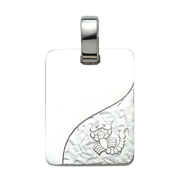 Anhänger Gravurplatte 13x18mm Skorpion 925 Silber