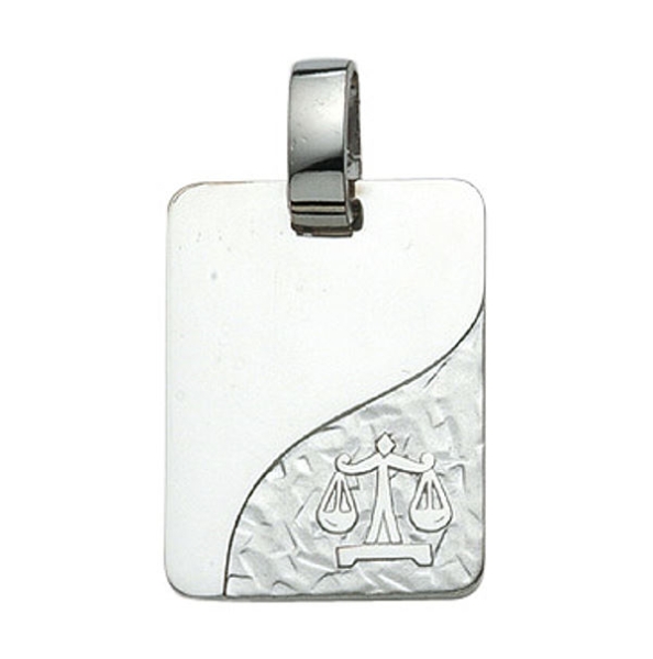 Anhänger Gravurplatte 13x18mm Waage 925 Silber