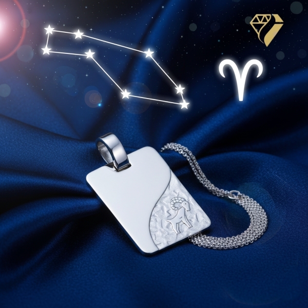 Anhänger Gravurplatte 13x18mm Widder 925 Silber