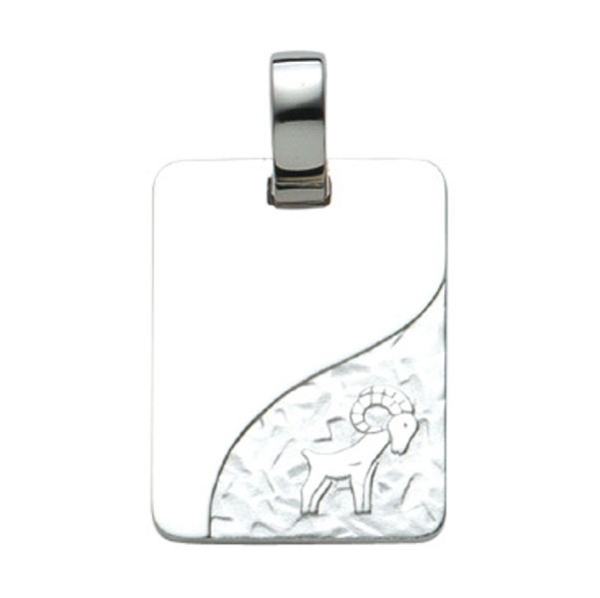 Anhänger Gravurplatte 13x18mm Widder 925 Silber
