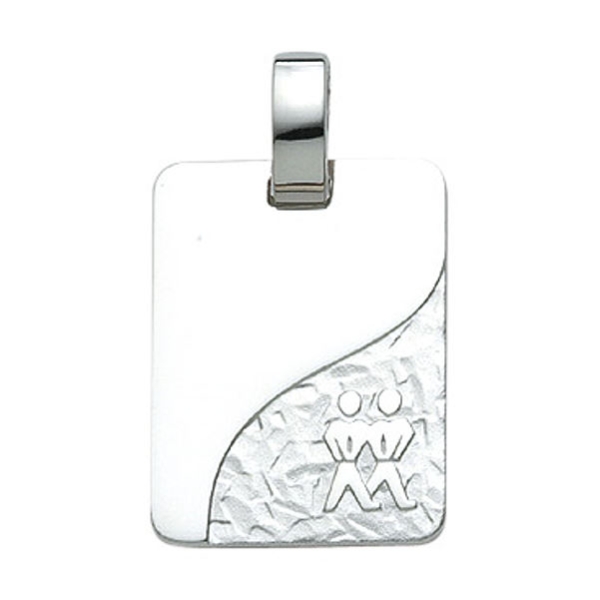 Anhänger Gravurplatte 13x18mm Sternzeichen Zwilling 925 Silber