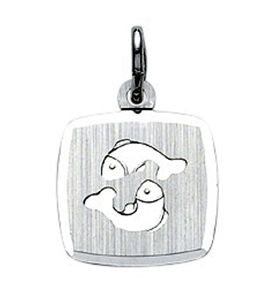 Anhänger Sternzeichen Fisch eckig 11x11mm Silber 925