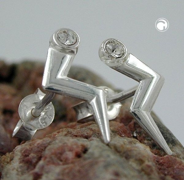 Ohrstecker Blitz Zirkonia 925 Silber