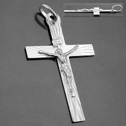 Anhänger 34x21mm Kreuz mit Jesus glänzend Silber 925