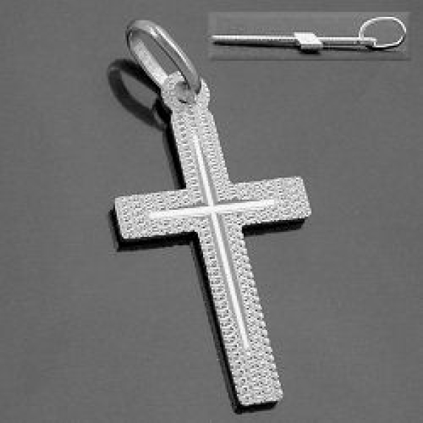Anhänger 23x13mm Kreuz diamantiert Silber 925