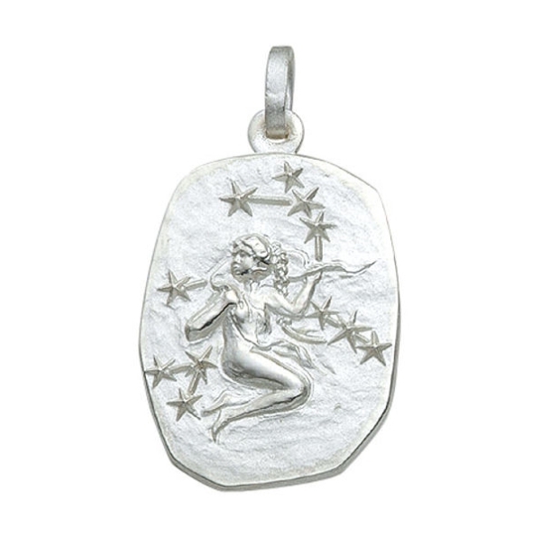 Anhänger Sternzeichen Jungfrau Relief 18x23mm Silber 925