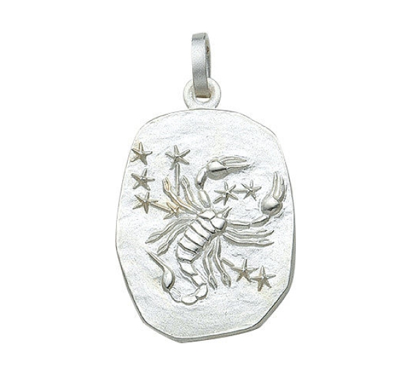 Anhänger Sternzeichen Skorpion Relief 18x23mm Silber 925