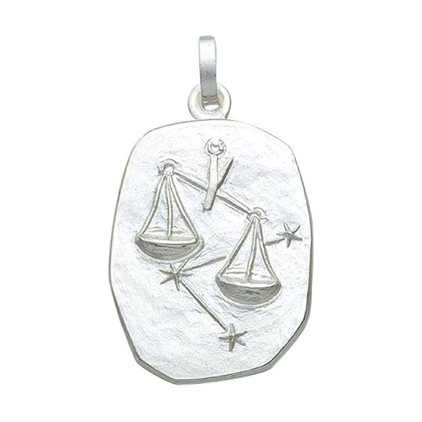 Anhänger Sternzeichen Waage Relief 18x23mm Silber 925