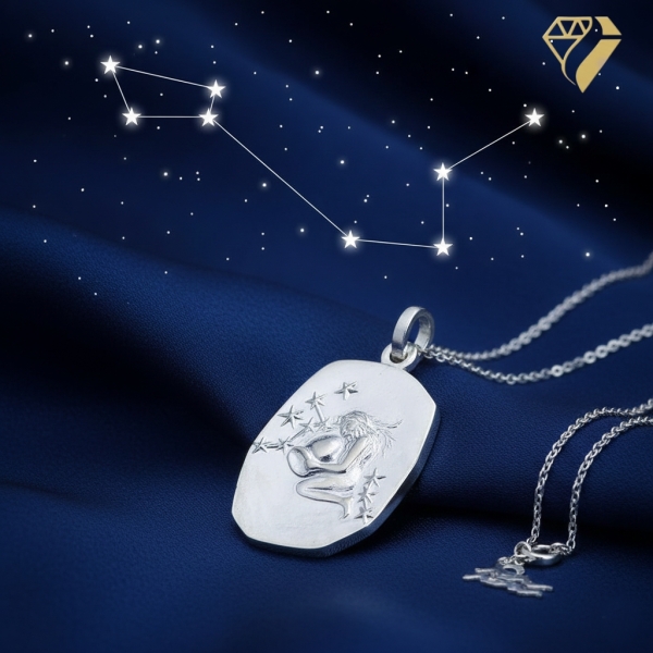 Anhänger Sternzeichen Wassermann Relief 18x23mm Silber 925