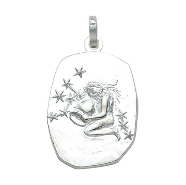 Anhänger Sternzeichen Wassermann Relief 18x23mm Silber 925