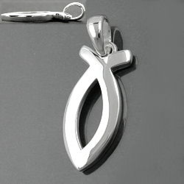 Anhänger 17x7mm Jesus-Zeichen glänzend Silber 925