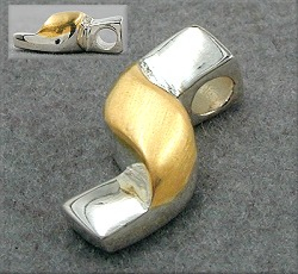 Anhänger bicolor gold matt 925 Silber