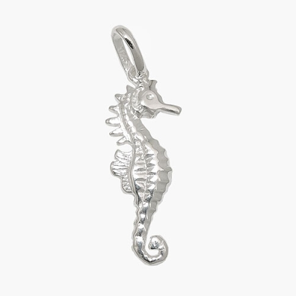 Anhänger 21x7mm Seepferdchen glänzend Silber 925