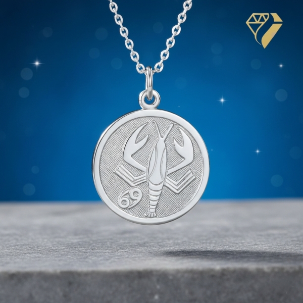 Anhänger Sternzeichen Krebs rund 16mm Silber 925