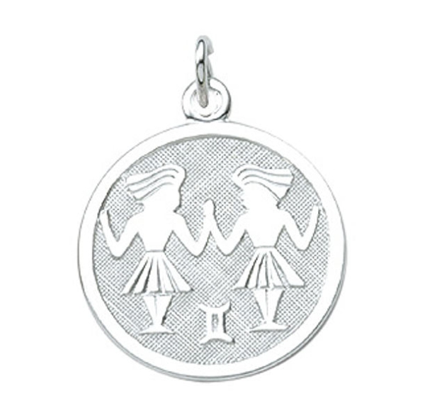 Anhänger Sternzeichen Zwilling rund 16mm Silber 925