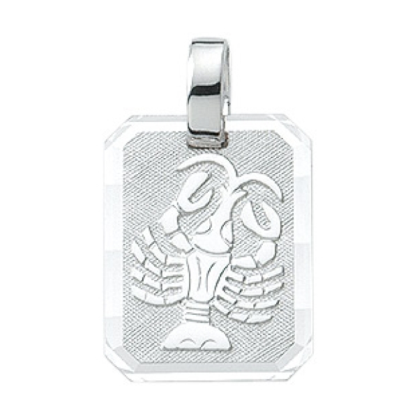 Anhänger Sternzeichen Krebs eckig 12x15mm Silber 925