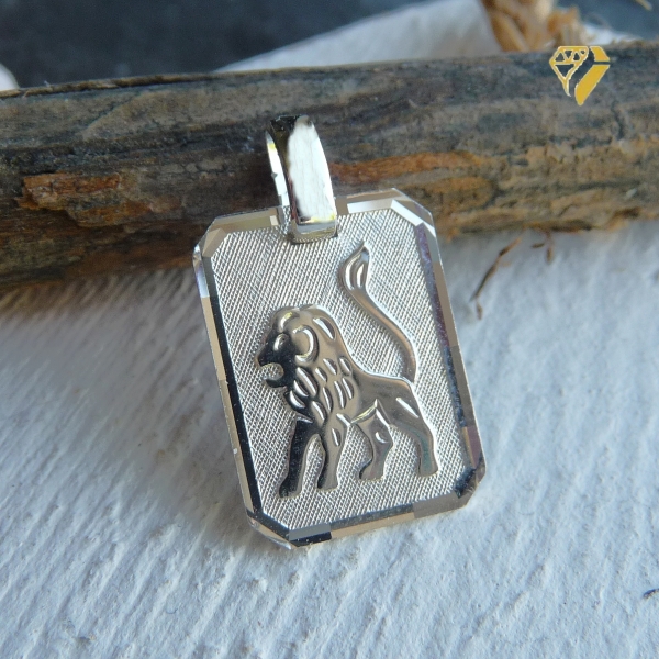 Anhänger Sternzeichen Löwe eckig 12x15mm Silber 925