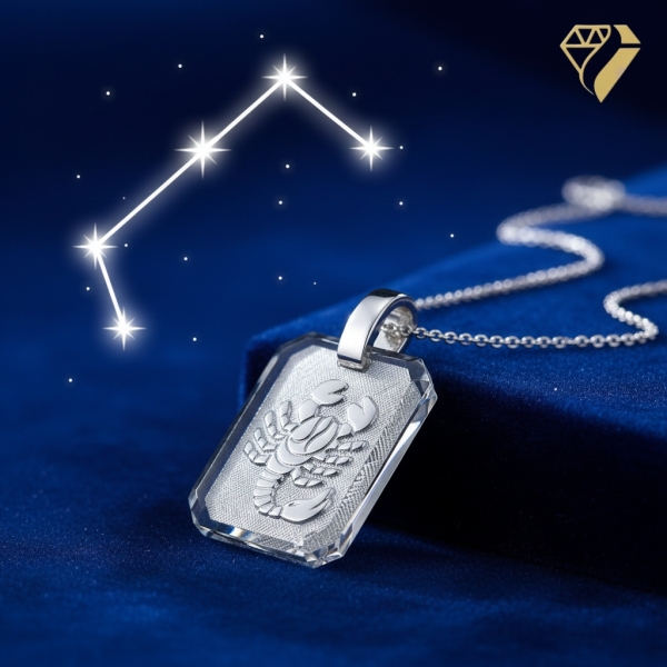 Anhänger Sternzeichen Skorpion eckig 12x15mm Silber 925