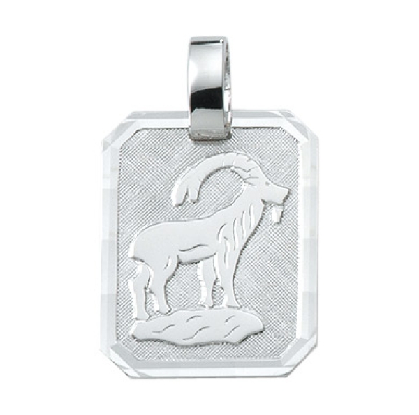 Anhänger Sternzeichen Steinbock eckig 16x19mm Silber 925