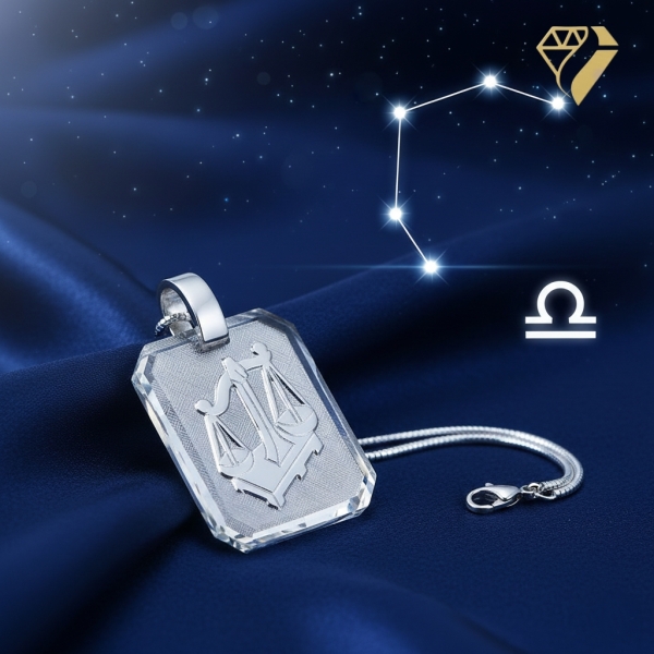 Anhänger Sternzeichen Waage eckig 16x19mm Silber 925