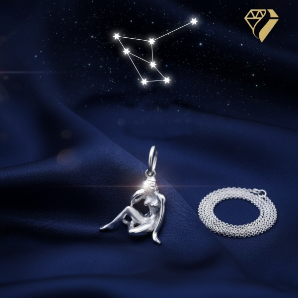 Anhänger Sternzeichen Jungfrau plastisch 22x17mm Silber 925