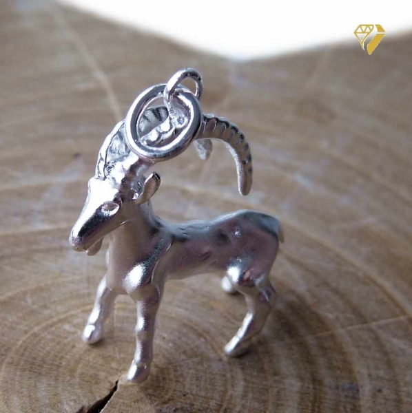 Anhänger Sternzeichen Steinbock plastisch 22x17mm Silber 925