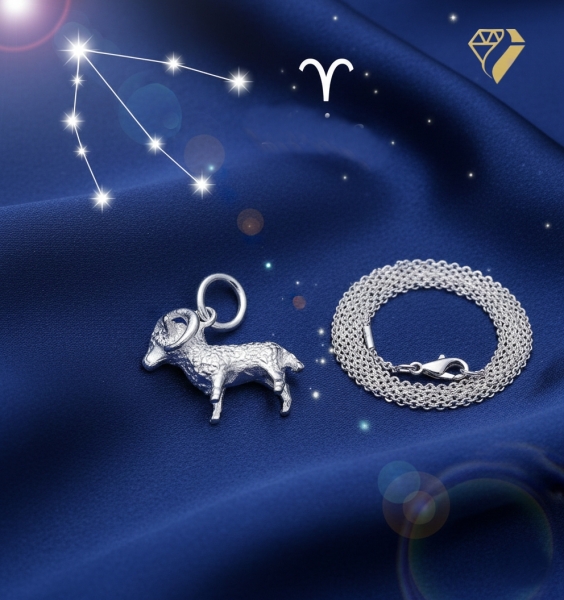 Anhänger Sternzeichen Widder plastisch 22x17mm Silber 925
