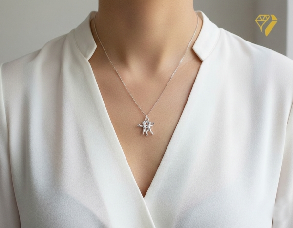 Anhänger Sternzeichen Zwilling plastisch 22x17mm Silber 925