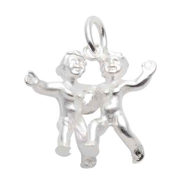 Anhänger Sternzeichen Zwilling plastisch 22x17mm Silber 925